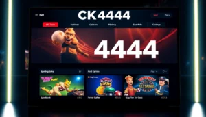 Engaging scene of a player making a ck4444 bet on sports or casino, highlighting ease of use and dynamic action within a secure, vibrant online platform for Bangladesh users.