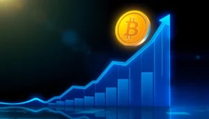 Cryptocurrency Investment Guide presented on a sleek digital dashboard with rising charts and