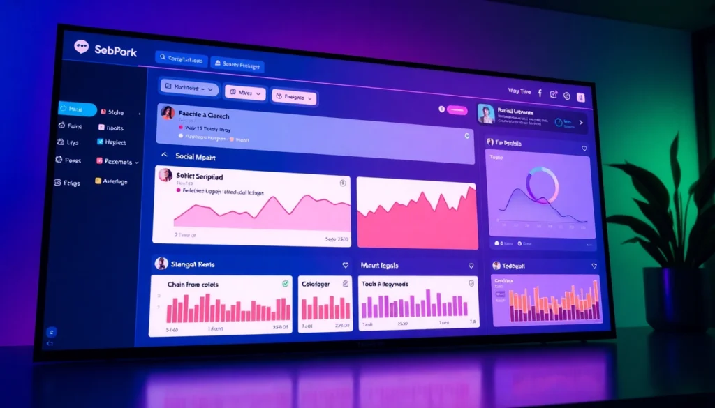 Social Network Updates trend analysis dashboard illustrating real-time engagement and user activity